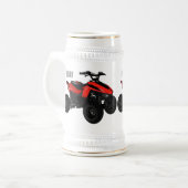 Quad atv Cartoon Illustration Bierglas (Vorderseite Links)