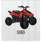 Quad atv Cartoon Illustration Duschvorhang (Vorderseite)