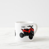 Quad atv Cartoon Illustration Espressotasse (Vorderseite Rechts)