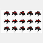 Quad atv Cartoon Illustration Etiketten (Blatt)