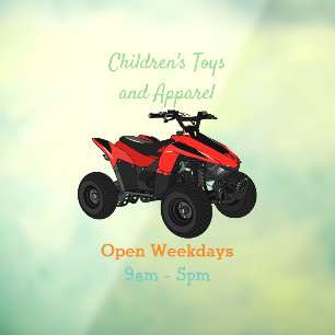 Quad atv Cartoon Illustration Fensteraufkleber