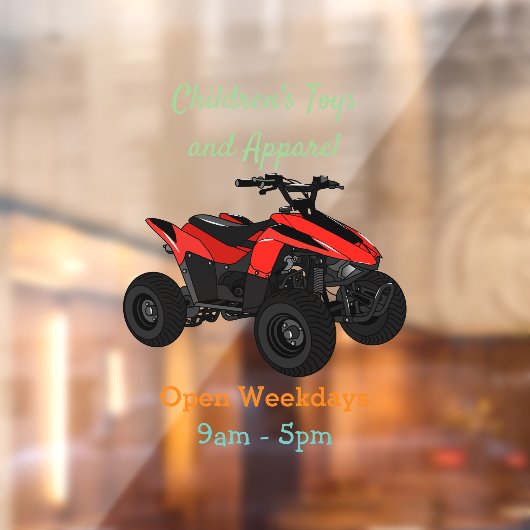 Quad atv Cartoon Illustration Fensteraufkleber (Blatt 2)