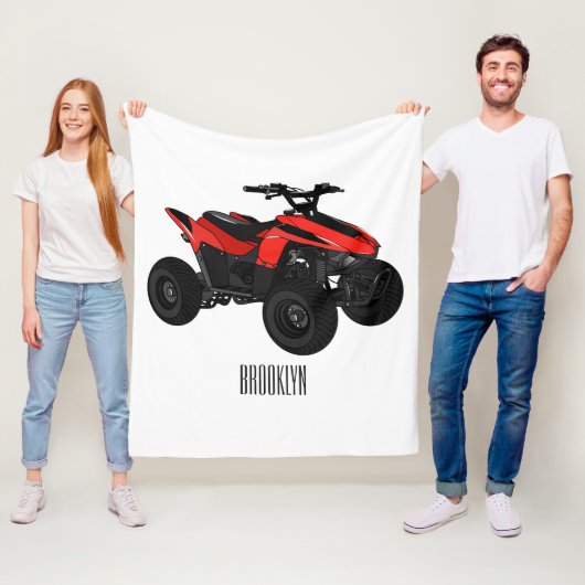Quad atv Cartoon Illustration Fleecedecke (Beispiel)