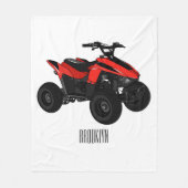 Quad atv Cartoon Illustration Fleecedecke (Vorderseite)