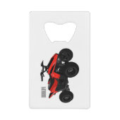 Quad atv Cartoon Illustration Geldbeutel Flaschenöffner (Vorderseite)