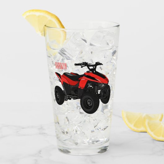 Quad atv Cartoon Illustration Glas (Vorderseite Ice)