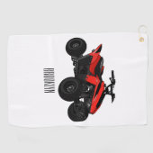 Quad atv Cartoon Illustration Golfhandtuch (Horizontal)