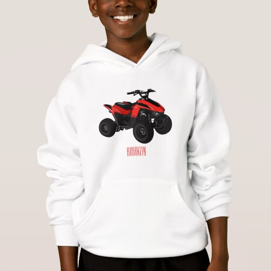 Quad atv Cartoon Illustration Hoodie (Vorderseite)