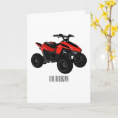 Quad atv Cartoon Illustration Karte (Gelbe Blume)