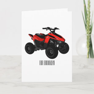 Quad atv Cartoon Illustration Karte