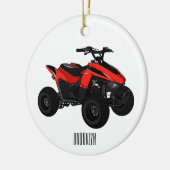 Quad atv Cartoon Illustration Keramik Ornament (Links)