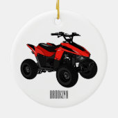 Quad atv Cartoon Illustration Keramik Ornament (Hinten)