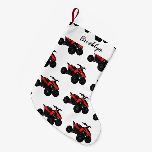 Quad atv Cartoon Illustration Kleiner Weihnachtsstrumpf (Vorderansicht (hängend))