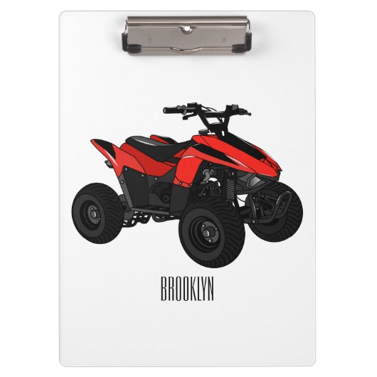 Quad atv Cartoon Illustration Klemmbrett (Vorderseite)