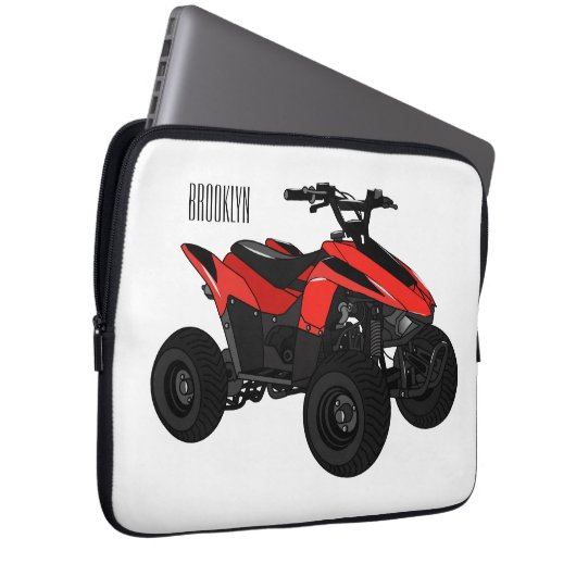 Quad atv Cartoon Illustration Laptopschutzhülle (Vorne Rechts)