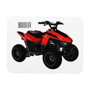 Quad atv Cartoon Illustration Magnet
