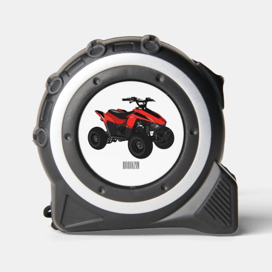 Quad atv Cartoon Illustration Maßband (Vorderseite)