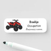 Quad atv Cartoon Illustration Namensschild (Beispiel)