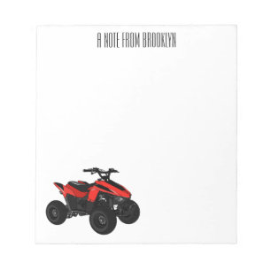 Quad atv Cartoon Illustration Notizblock