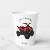 Quad atv Cartoon Illustration Pappbecher (Rückseite)