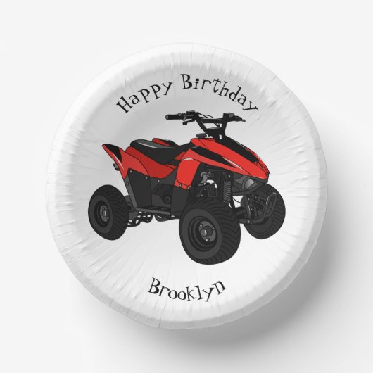 Quad atv Cartoon Illustration Pappteller (Vorderseite)