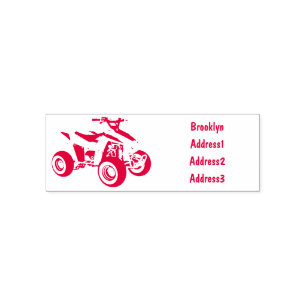 Quad atv Cartoon Illustration Permastempel