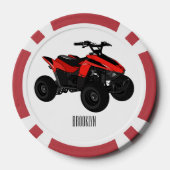Quad atv Cartoon Illustration Pokerchips (Rückseite)