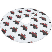 Quad atv Cartoon Illustration Polyester Weihnachtsbaumdecke (Schrägansicht)