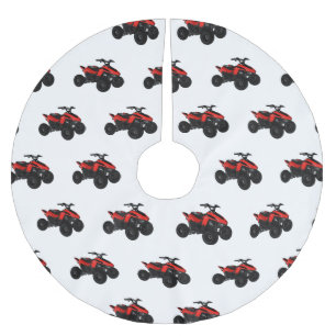 Quad atv Cartoon Illustration Polyester Weihnachtsbaumdecke