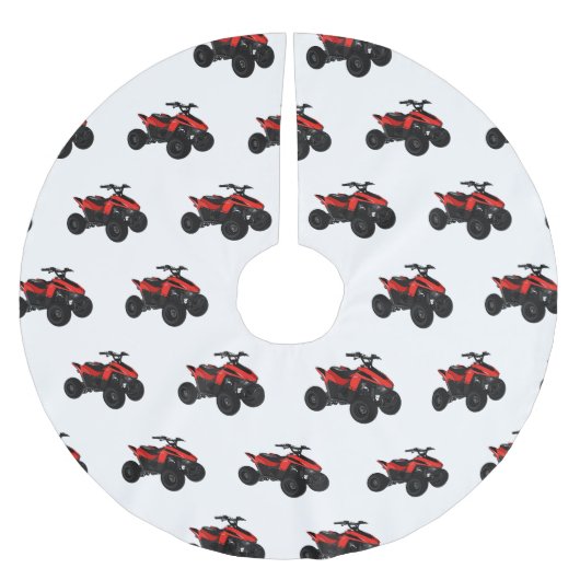 Quad atv Cartoon Illustration Polyester Weihnachtsbaumdecke (Vorderseite)
