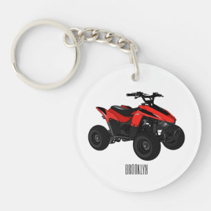 Quad atv Cartoon Illustration Schlüsselanhänger
