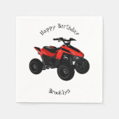 Quad atv Cartoon Illustration Serviette (Vorderseite)