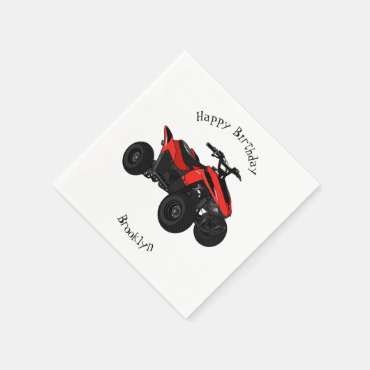 Quad atv Cartoon Illustration Serviette (Ecke)
