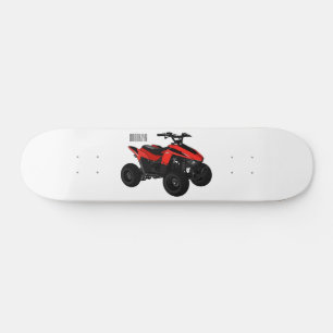 Quad atv Cartoon Illustration Skateboard