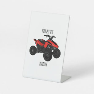 Quad atv Cartoon Illustration Sockelschild