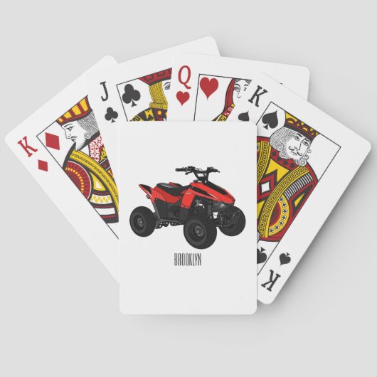 Quad atv Cartoon Illustration Spielkarten (Rückseite)