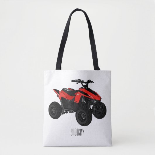 Quad atv Cartoon Illustration Tasche (Vorderseite)