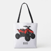 Quad atv Cartoon Illustration Tasche (Rückseite)