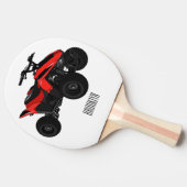 Quad atv Cartoon Illustration Tischtennis Schläger (Seitenansicht)