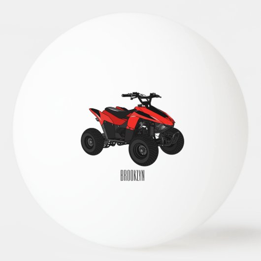 Quad atv Cartoon Illustration Tischtennisball (Vorderseite)