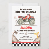Quad ATV Dirt Track Off Road Racing Boy Birthday Einladung (Vorderseite)
