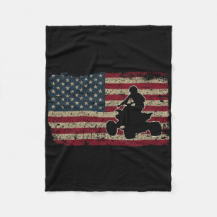 Quad Biker America Flag Geschenk I Atv Four Wheele Fleecedecke