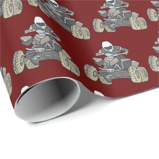 Quad Biking Geschenkpapier (Rolleneckpunkt)