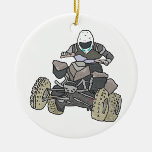 Quad Biking Keramik Ornament