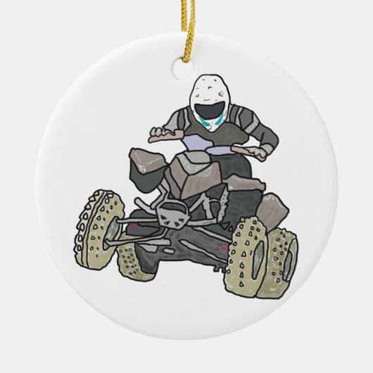 Quad Biking Keramik Ornament (Vorne)