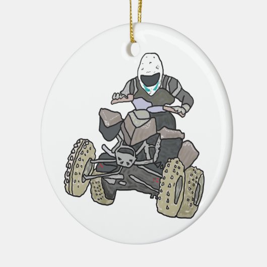 Quad Biking Keramik Ornament (Links)