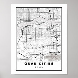 Quad Cities Karte Poster