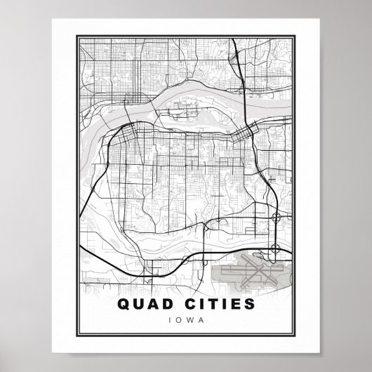 Quad Cities Karte Poster (Vorne)