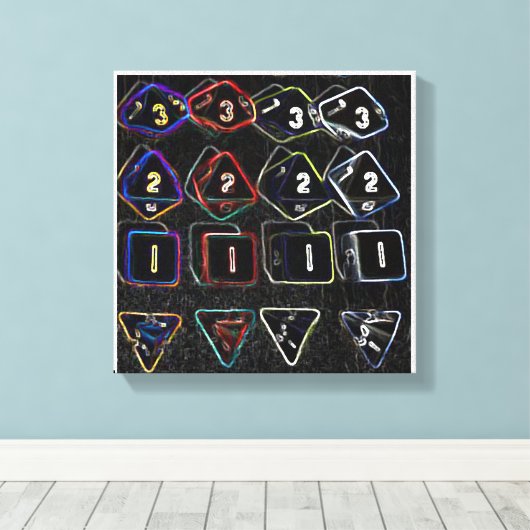 Quad Dice-Leinwand Leinwanddruck (Insitu (Holzboden))