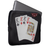 Quad Kings und Poker Chip, Laptopschutzhülle (Vorne Rechts)